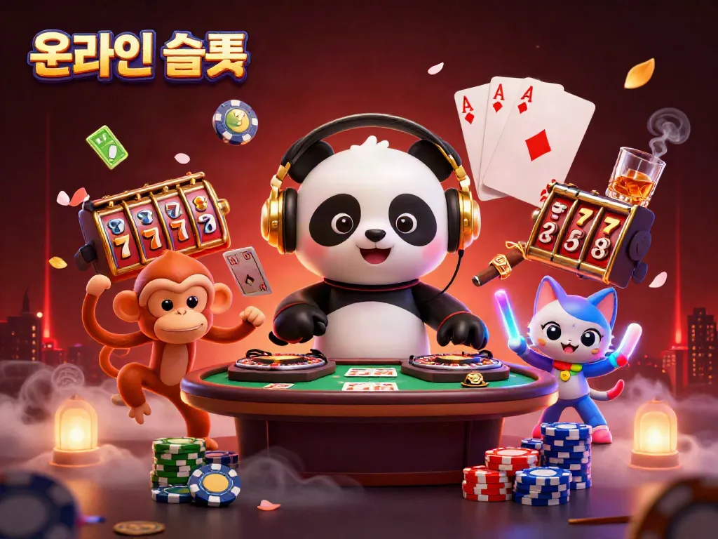 온라인슬롯에서 슬롯 릴과 잭팟 카운터를 포함한 화려한 3D 일러스트로 플레이하는 장면