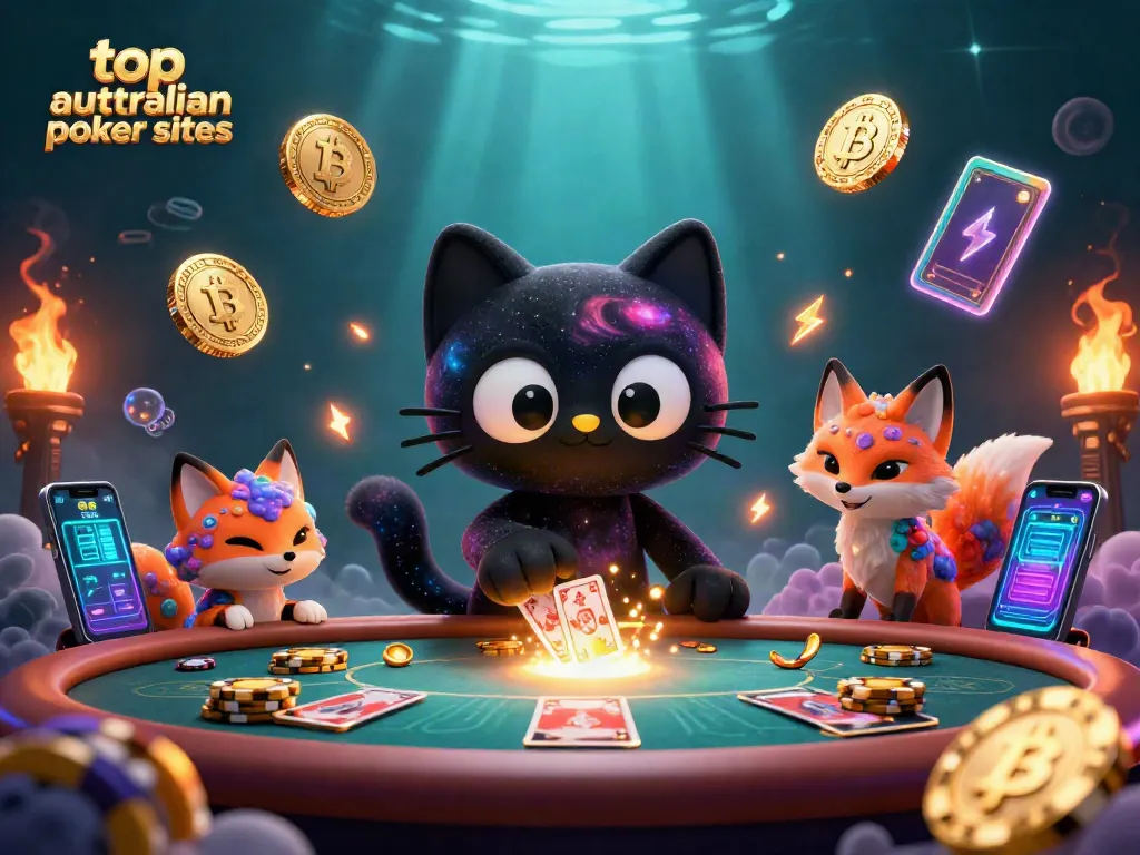 Engage in thrilling moments at top australian poker sites with a charismatic black hole cat leading the cosmic gameplay.