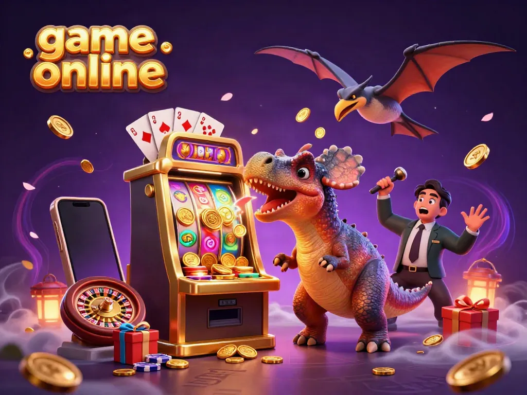 Deposit winnings from game online illustrated with vibrant characters and dynamic casino elements.