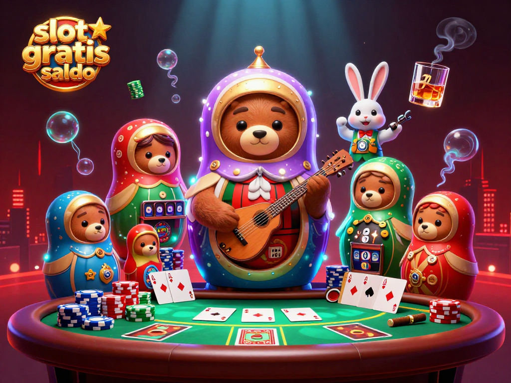 Play exciting games with slot gratis saldo opportunities amidst bears and casino elements.