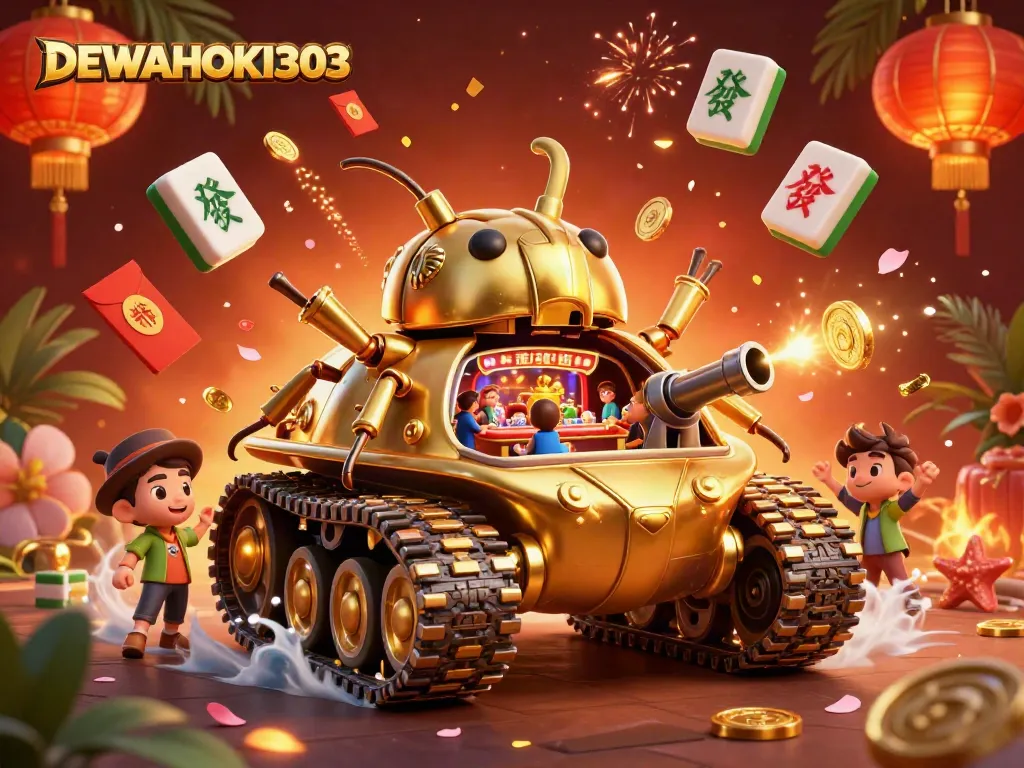 DEWAHOKI303 menang di mesin slot dengan tank yang unik dan kasino mini di dalamnya.