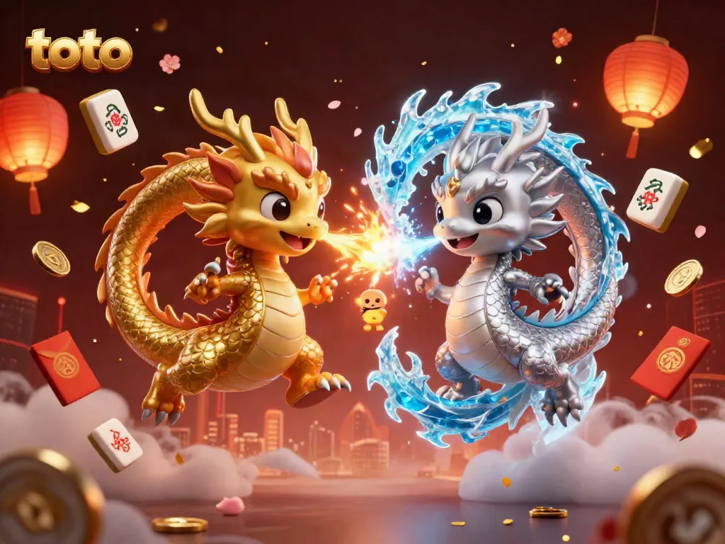 Engage in a game of chance with thrilling visuals featuring dragons and tokens inspired by toto.