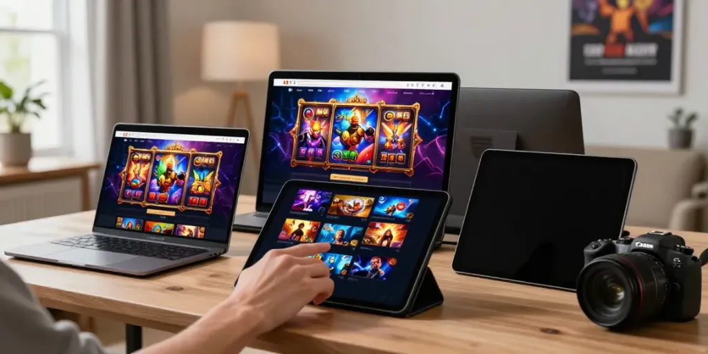Engaging online gaming experience showcasing yumetoto slot games on multiple devices.