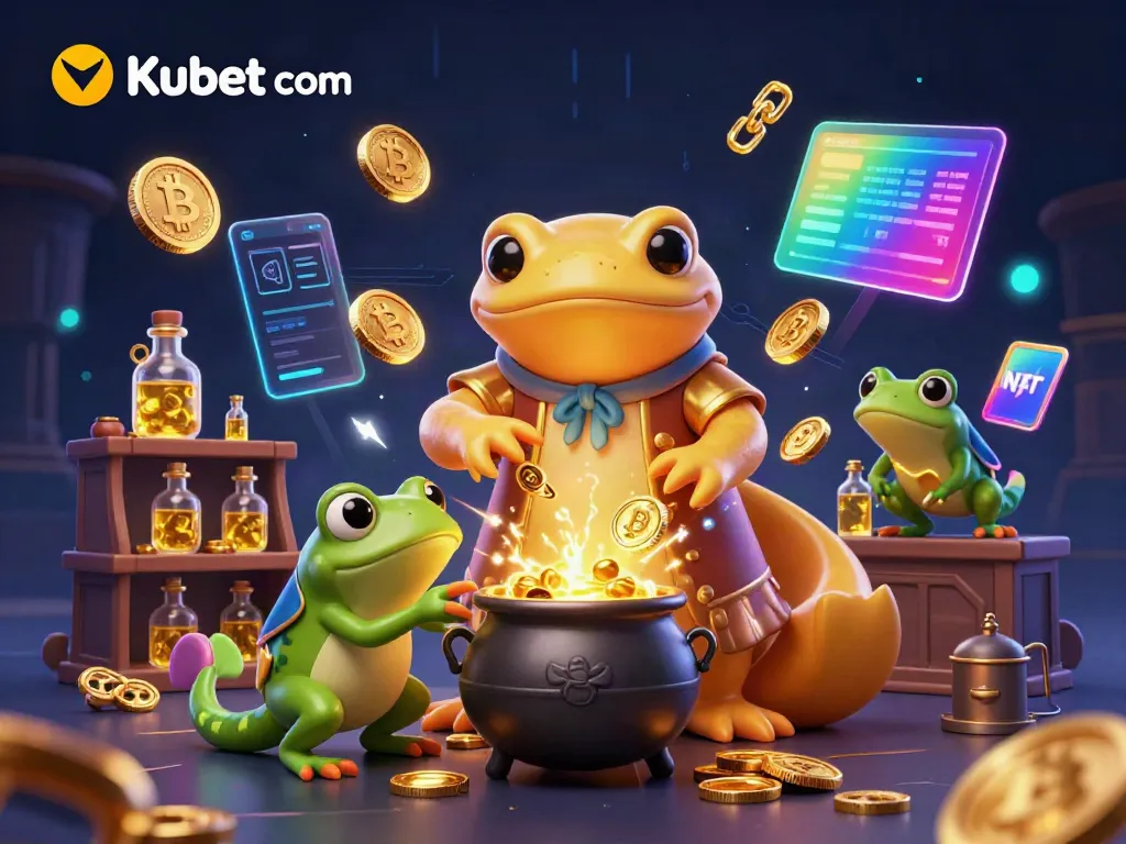 Engage in thrilling gameplay at Kubet com featuring a vibrant 3D casino scene with magical elements.