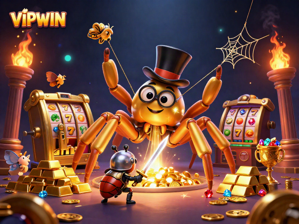 Spin the reels and win with VIPWIN's exciting casino adventure featuring golden treasures.