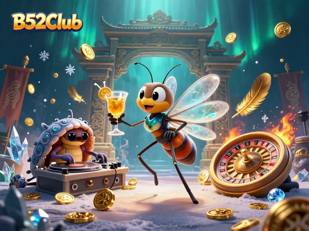 Engage with B52Club's thrilling gaming world featuring unique characters and a vibrant casino atmosphere.
