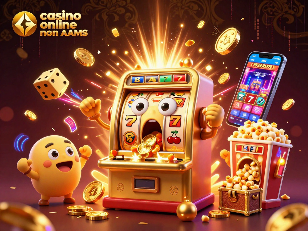 Gioca ai casino online non AAMS con una slot machine dorata che esplode di premi e gioia.
