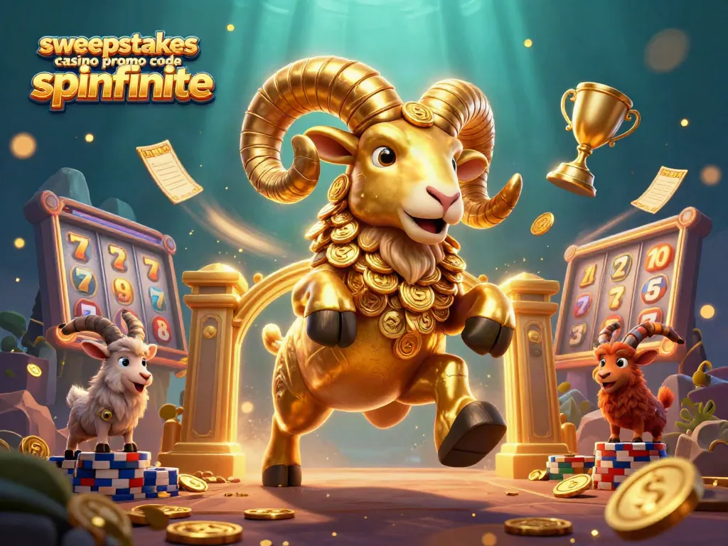 Engage with sweepstakes casino promo code spinfinite to win prizes in an exciting golden casino scene.