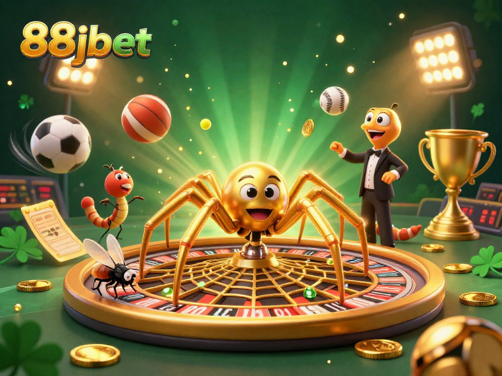 Place your bets with 88jbet in this lively 3D casino scene filled with action and excitement.