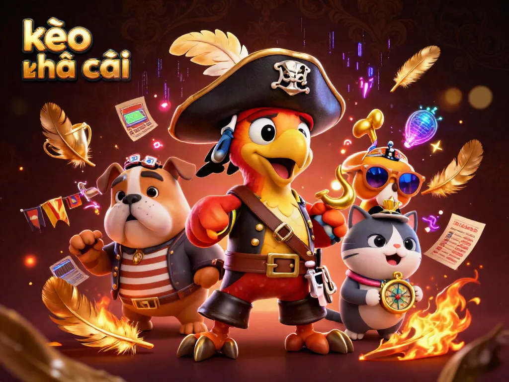 Experience kèo nhà cái dynamics with colorful characters and sports betting elements.