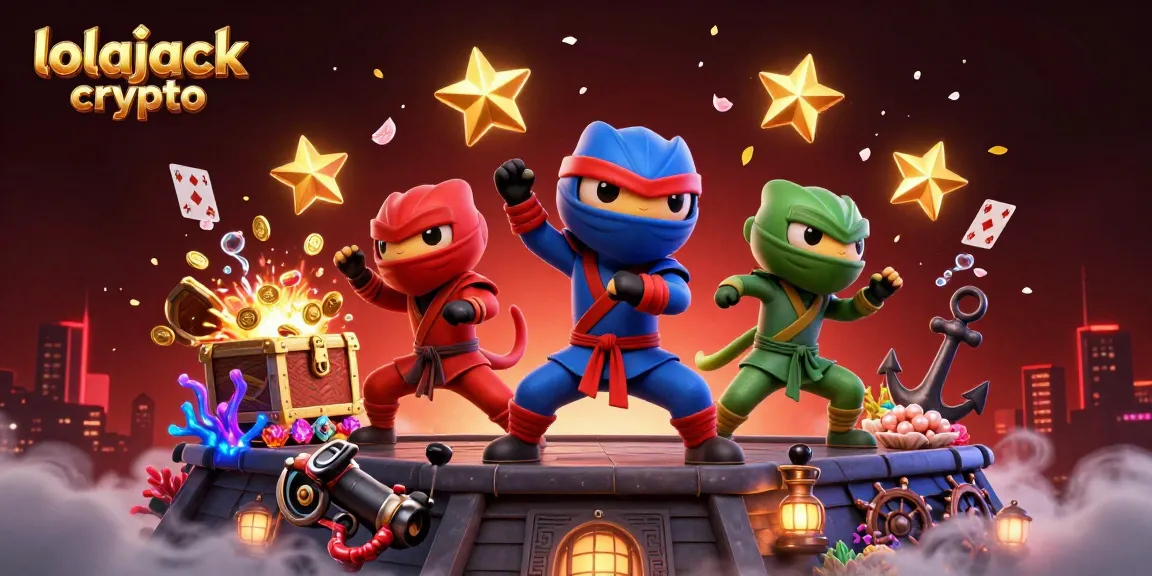 Experience thrilling gameplay with lolajack crypto as ninja chameleons battle on a rooftop filled with treasures.