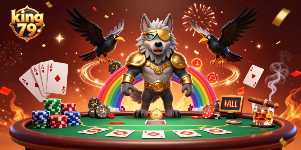 Experience the thrill of king 79 with a Norse-inspired casino scene full of color and action.