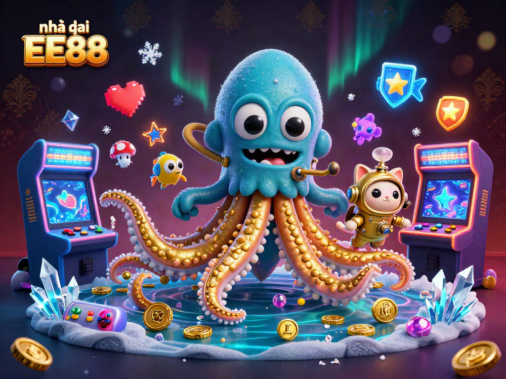 Activate your gaming experience with nhà cái EE88’s colorful casino scene featuring unique characters.