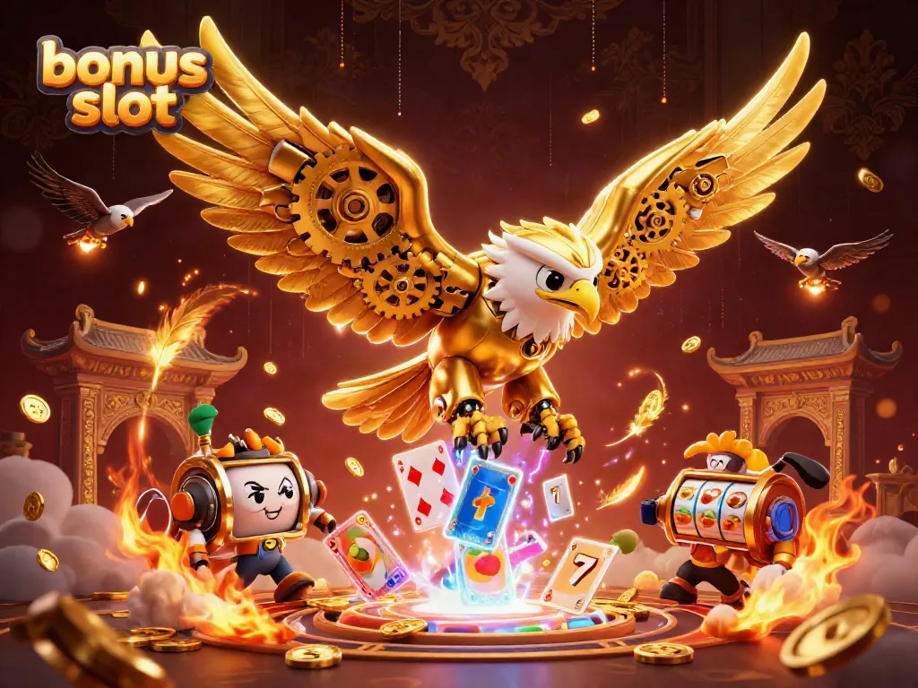 Engage winning strategies with the bonus slot showcasing dynamic 3D casino illustration.