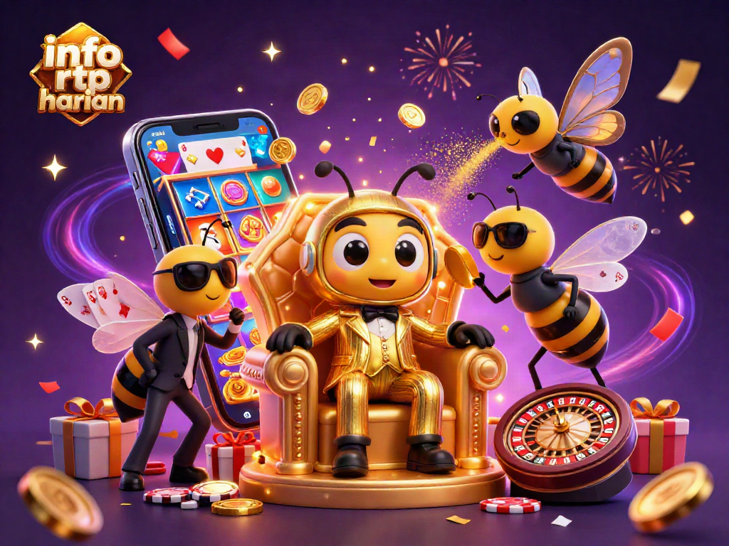 Spin to win with info rtp harian showcasing a vibrant casino scene full of action.