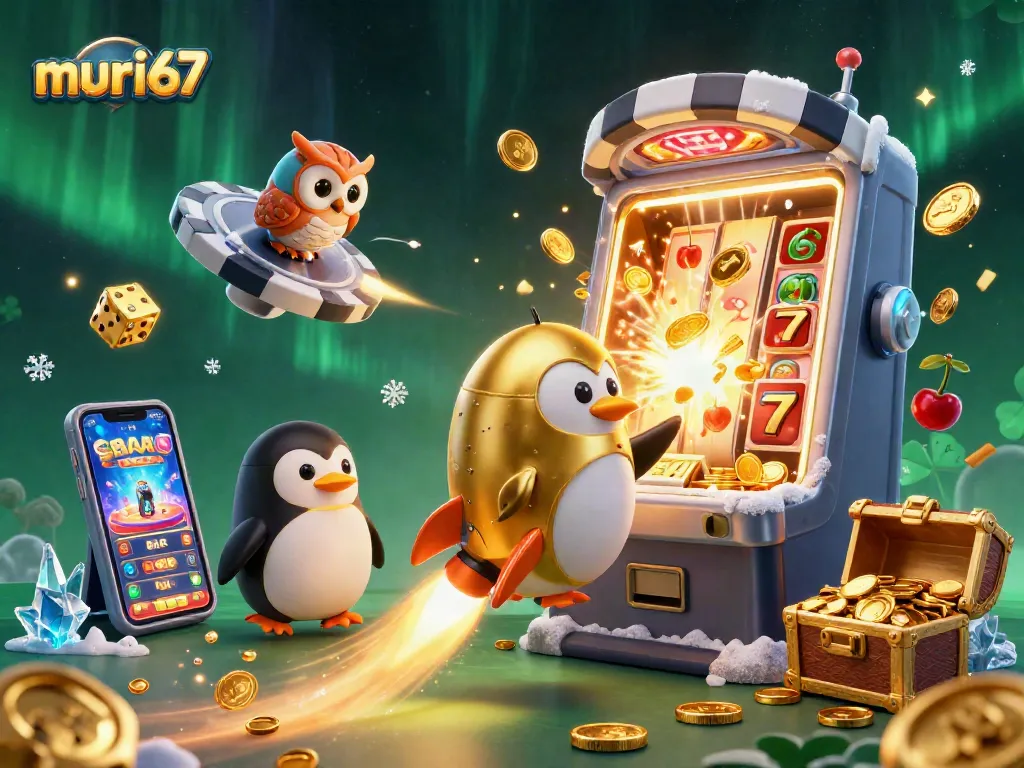 Experience winning plays at murai67 with a vibrant 3D casino scene full of action and excitement.