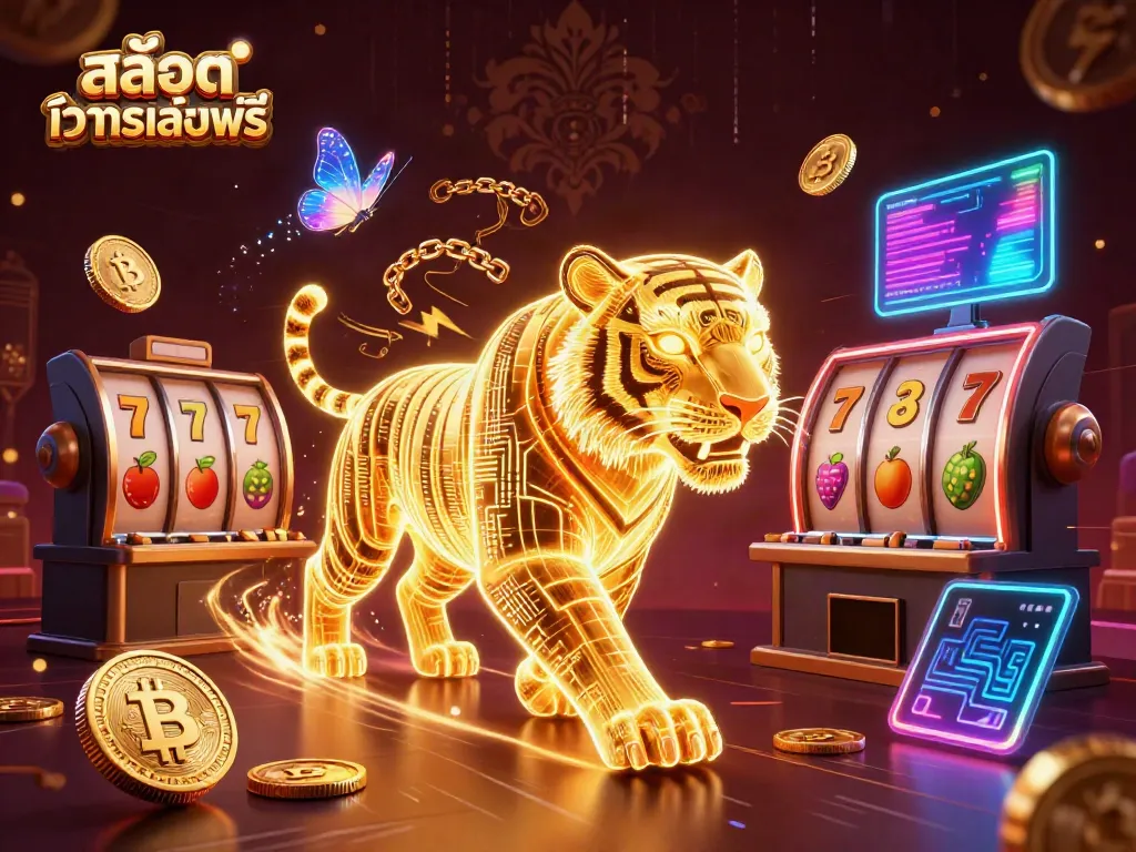 สล็อตทดลองเล่นฟรี เสี่ยงโชคในคาสิโนออนไลน์พร้อมสัญลักษณ์เกมสล็อต ในภาพกราฟิก 3D