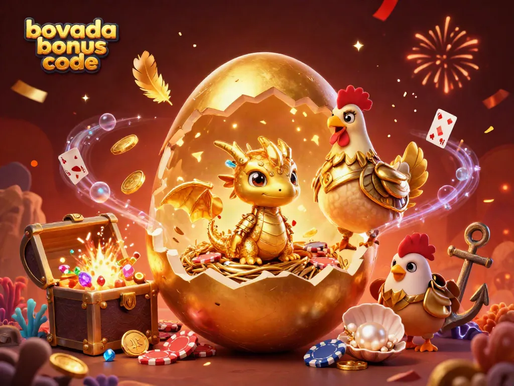Engage with the excitement of bovada bonus code displays showcasing a golden dragon on poker chips, creating a vibrant casino atmosphere.