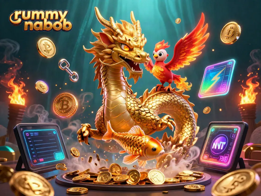 Rummy nabob menghadirkan permainan seru dengan naga emas dan koin keberuntungan.