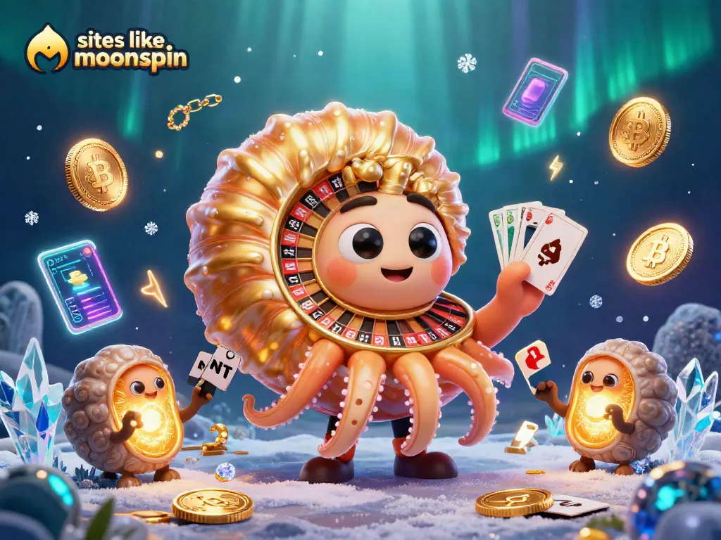 Engage with the vibrant world of sites like moonspin, showcasing cascading 3D casino elements.