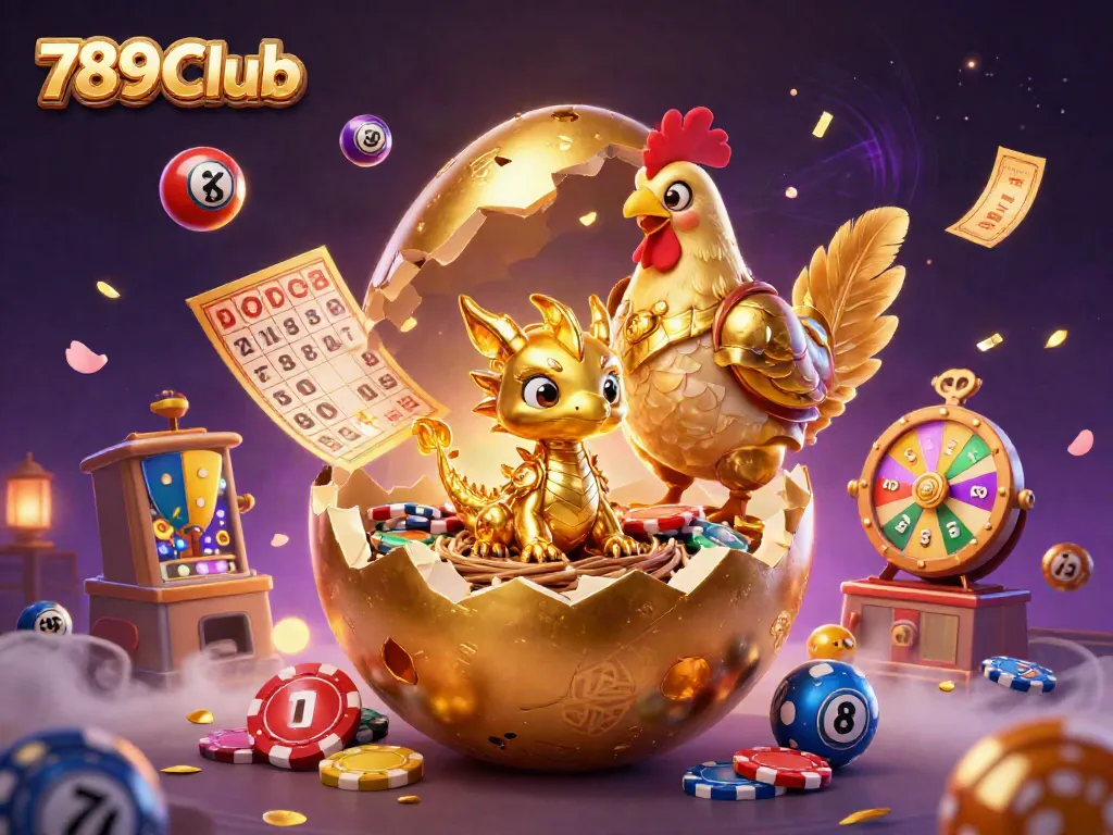 Engage with the thrilling 789Club experience featuring a golden dragon and poker chips surrounded by exciting gaming elements.
