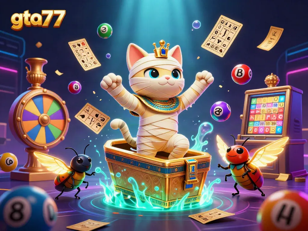 GTA77 hadir dengan gambar interaktif slot yang menampilkan karakter unik dan elemen kasino yang menarik.