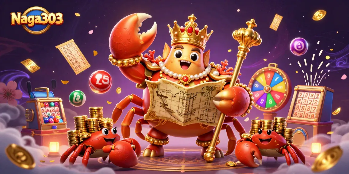 Menangkan permainan menarik di Naga303 dengan crab emperor dan bola lotere berwarna-warni.