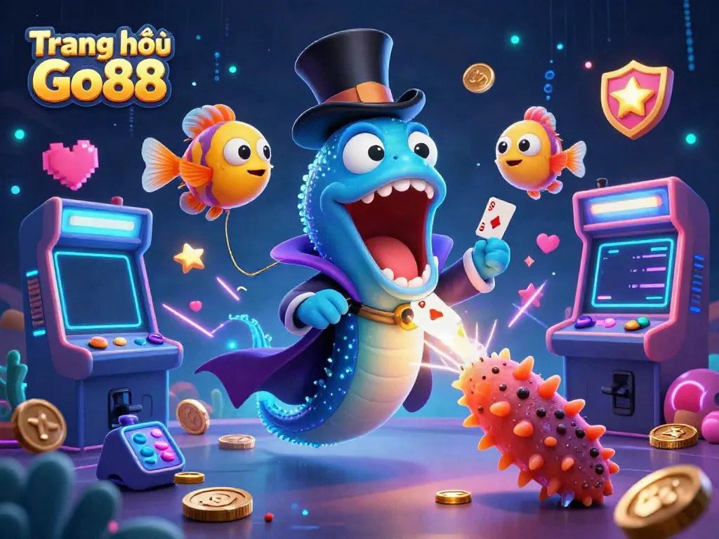 Experience the captivating world of Trang chủ Go88 with unique characters and vibrant game elements in a magical casino setting.