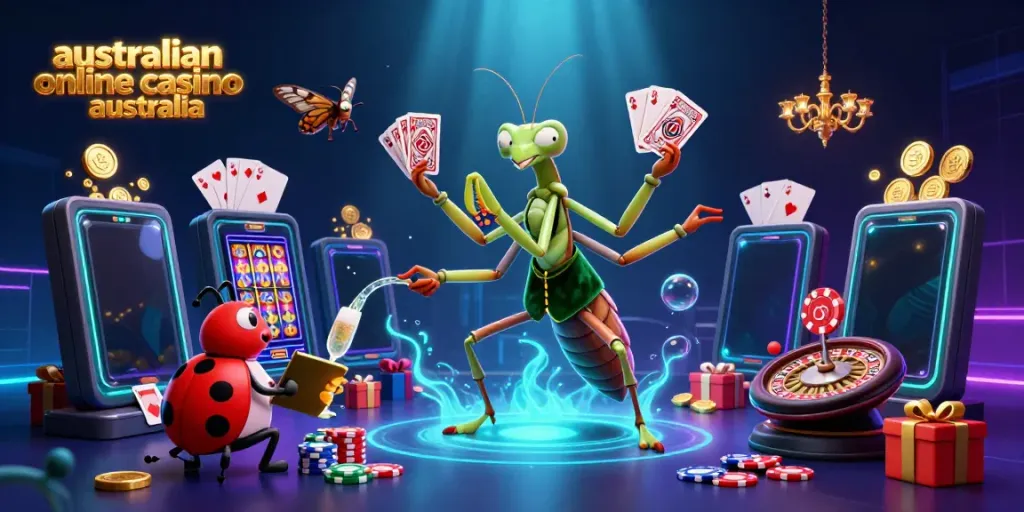 Experience thrilling wins at australian online casino australia featuring vibrant characters and dynamic gaming elements.