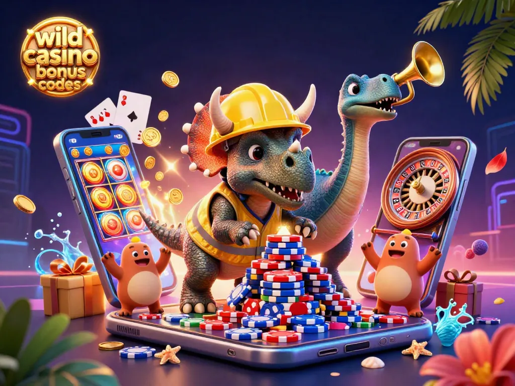 Experience wild casino bonus codes with vibrant 3D characters celebrating gaming success!