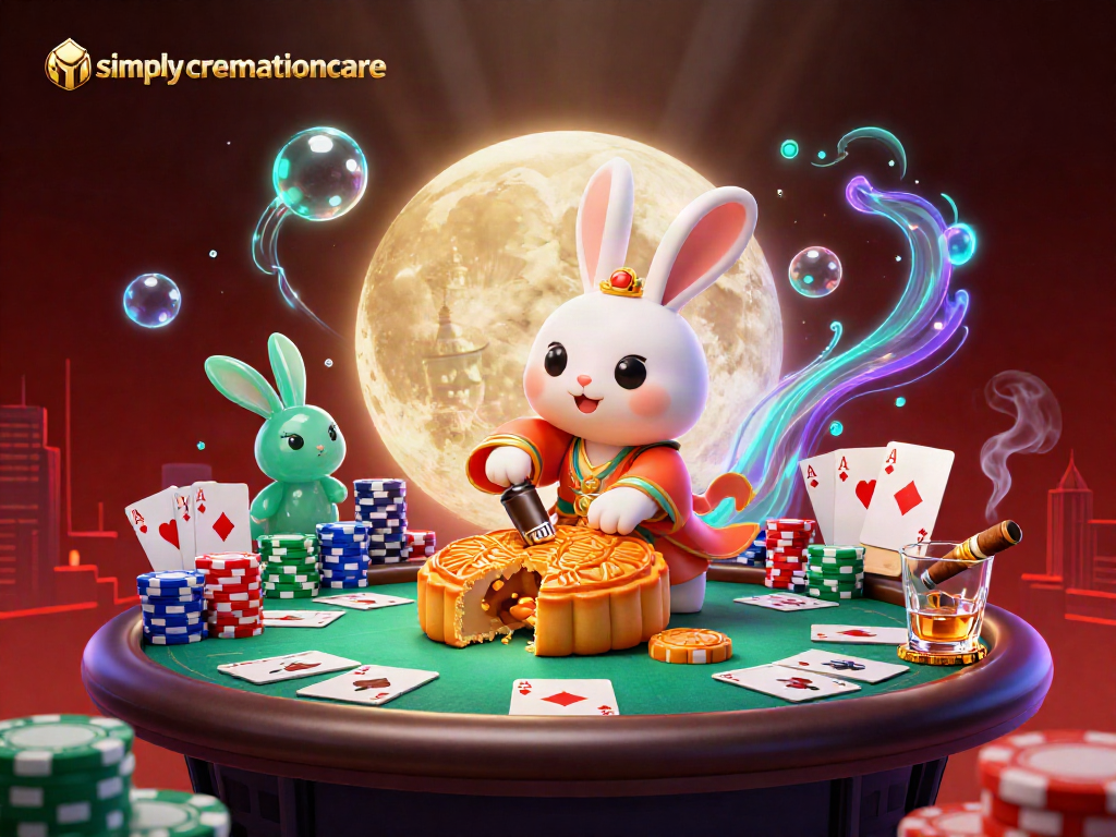 Experience thrilling gameplay with simplycremationcare's vibrant 3D casino scene featuring poker elements.